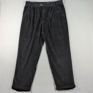 Eddie Bauer Mens Corduroy Pleated Pants Black Size 40x32